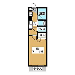レスポワールタカラ 1Kの間取図画像