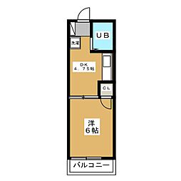ハイム夙 1DKの間取図画像