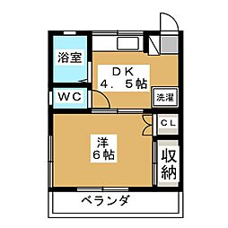 マイフラッツ 1階1DKの間取り