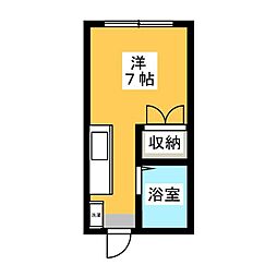 ストークハイツ 1階1Kの間取り