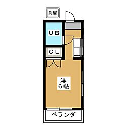エミネントハイツ 2階ワンルームの間取り