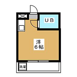 グリーンフジハイツ 1階ワンルームの間取り
