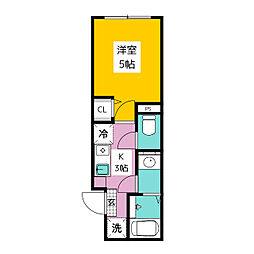 Iris荻窪 2階1Kの間取り