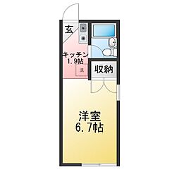 サニーハイツ 1Kの間取図画像