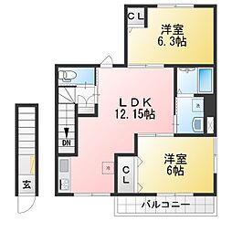 シエル西荻北 2LDKの間取図画像