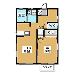 プティ・メゾン 1LDKの間取図画像