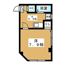 ファーストビル 1Kの間取図画像