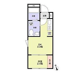 西荻窪レジデンス 1DKの間取図画像