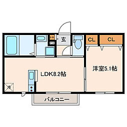 LESOLEAL 1LDKの間取図画像
