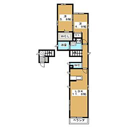 マノワール永福 2LDKの間取図画像