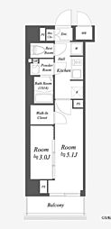 杉並区荻窪2丁目マンション 2Kの間取図画像