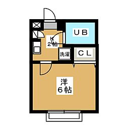 アメニティーパレス 1Kの間取図画像