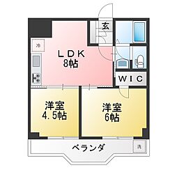 パレス葵 2LDKの間取図画像