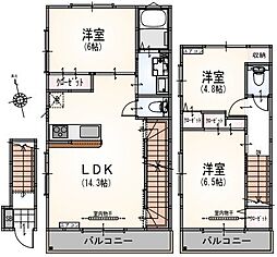 LaResidenceChic 2階3LDKの間取り