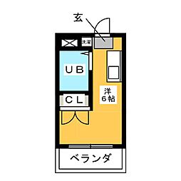 マリオン高円寺 305 3階ワンルームの間取り