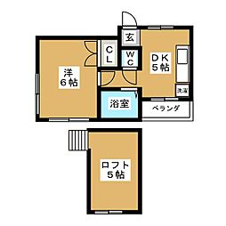 アドバンス鷺宮 1DKの間取図画像