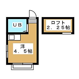 ペアパレス高円寺パート2 ワンルームの間取図画像