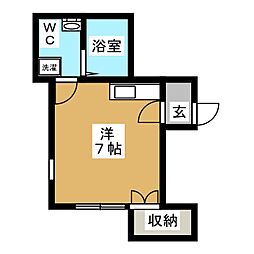 方南テラスN ワンルームの間取図画像