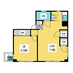 要ビル 1LDKの間取図画像