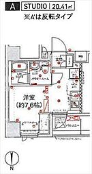 スパシエ新高円寺 ワンルームの間取図画像