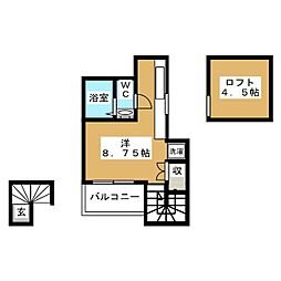 ヒルサイドテラス方南 ワンルームの間取図画像