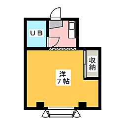 イズミ第一 1Kの間取図画像