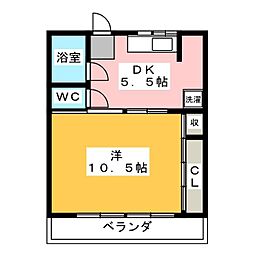 アネックス桂 1DKの間取図画像