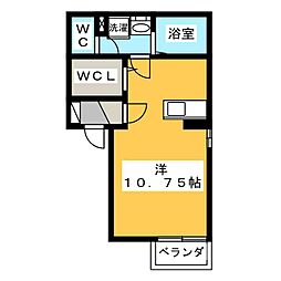 サニーハイツ ワンルームの間取図画像