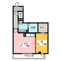 レユシール 1LDKの間取図画像