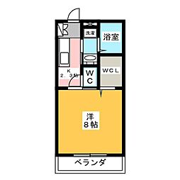 スポット鷺宮 2階1Kの間取り