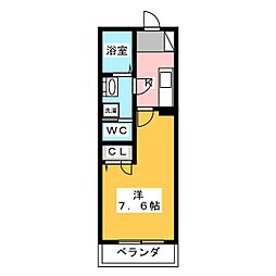 SUNNY COURT 2階1Kの間取り
