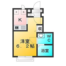 メゾンブランシュ 1Kの間取図画像