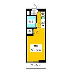 ヴィラ武蔵野 ワンルームの間取図画像