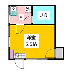 PARK SIDE 1階1Kの間取り