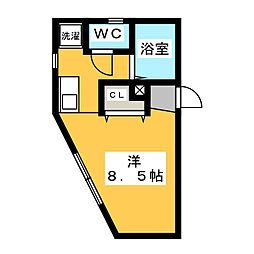 PAO上石神井 1階ワンルームの間取り