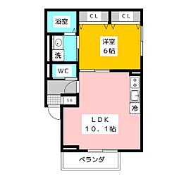 WillowLane 1階1LDKの間取り