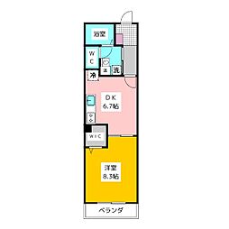 陽だまり荘 1階1DKの間取り