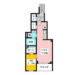 ピースフルIII 1階1LDKの間取り