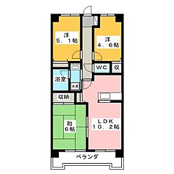 エマーレ保谷 2階3LDKの間取り