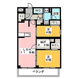 ロイジェント練馬高野台 2階2SLDKの間取り