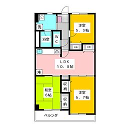 ベルクラント 2階3LDKの間取り