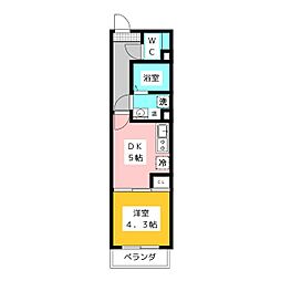 Jブラン関町 3階1DKの間取り