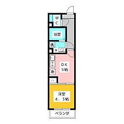 Jブラン関町 1階1DKの間取り