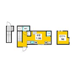 VILLEST上石神井 2階ワンルームの間取り