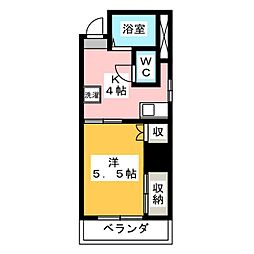 名島ハウス 3階1Kの間取り