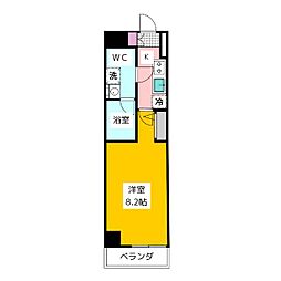 メインステージ武蔵関駅前II 2階1Kの間取り