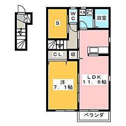 フォレストコートC棟 2階1SLDKの間取り