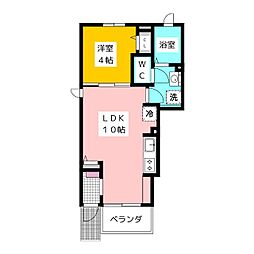 アクティーフ南大泉 1階1LDKの間取り