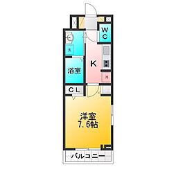 フィオーレIOGI 3階1Kの間取り