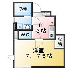 間取図画像 1K